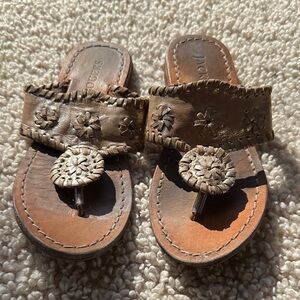 Girl’s Jack Rogers Leather Sandals with Floral Design 12
